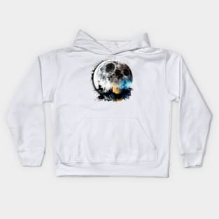 Moon Watercolor Kids Hoodie